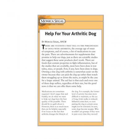 Help For Your Arthritic Dog e-Booklet