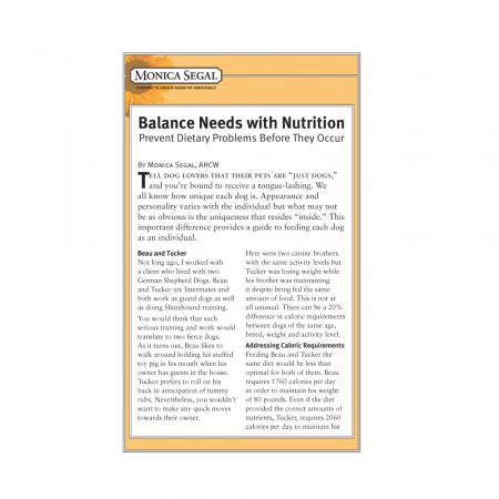 Balance Needs With Nutrition e-Booklet
