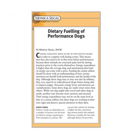 Dietary Fuelling of Performance Dogs